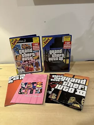 PS2 Playstation 2 Grand Theft Auto Bundle 3 Double Pack  Vice City + Posters • $40