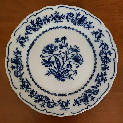 Haas & Czjzek 8  PLATE SALAD DESERT BLUE WHITE DELFT FLORAL Made In Czech Repub • $11.98