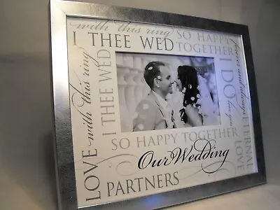 £15.95 • Buy Partners Wedding Gift Bride And Groom Photo Frame  Mr And Mrs  Wedding Photo