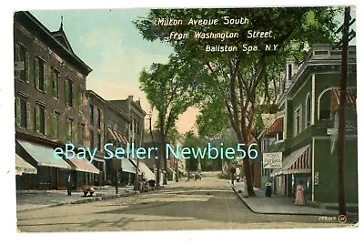 Ballston Spa NY - MILTON AVENUE SOUTH FROM WASHINGTON STREET - Postcard • $10