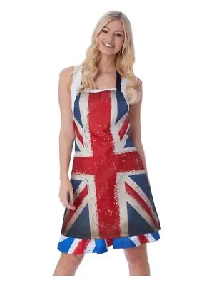 Union Jack Apron Queens Platinum Jubilee Barbeque BBQ Chef Fancy Dress Accessory • £10