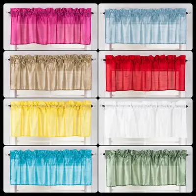 $7 • Buy New 1pc S18 Straight Valance Window Curtain Topper Solid Colors 54  W X 18  L
