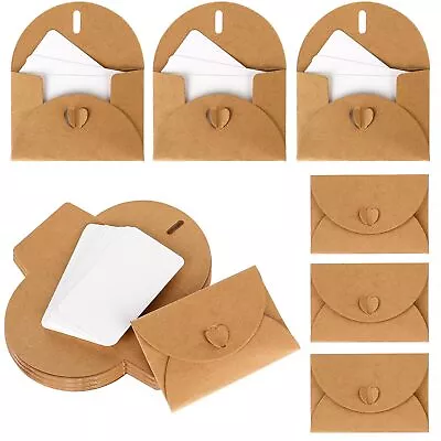 25PCS Mini Envelopes With 25 Blank Cards 4.1 X 2.8 Inch Gift Card Holders Cut... • $17.95