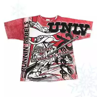 Vintage 90s UNLV Runnin' Rebels Magic Johnson T's All Over Print T-Shirt XL • $94.95