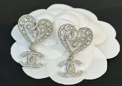 100% Authentic  CHANEL CC HEART EARRINGS ABA904 B10902  • $300