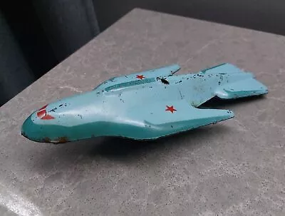 Vintage USSR Tin Toy Futuristic Sparkling  Plane Soviet Tin Toy • $64.34