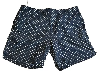 J.Crew Men's Swim Trunks Shorts Black White Polka Dot Size 32 Lined     BX • $17.80