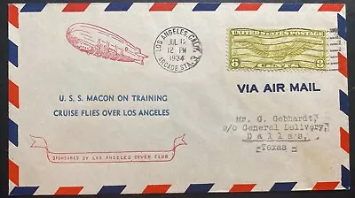 1934 Los Angeles CA USA USS MACON Airship ZRS5 Zeppelin Training Flight Cover • $39.99