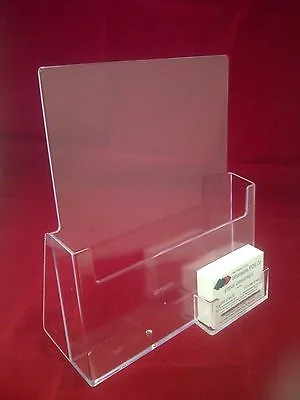 A4 Leaflet Holder Brochure Dispenser & Business Card Holders Display Stands • £12.21