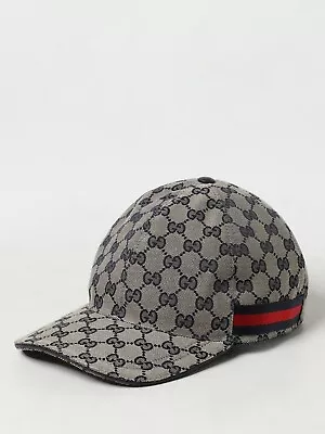 Gucci GG Monogrammed With Web Canvas Baseball Cap Head Hat Size M • $163