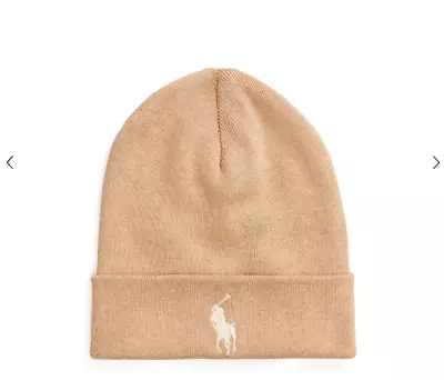 Polo Ralph Lauren :Polo Pima Combed Cotton Beanie :Brown One Size BNWL RRP£49 • £24