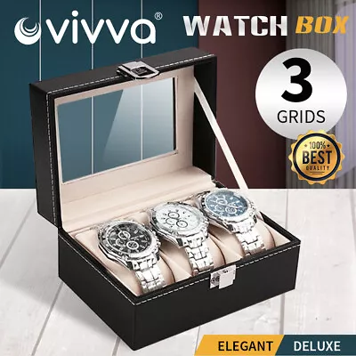 VIVVA 3 Grids Watch Jewelry Storage Holder Box Watches Sunglasses Display • $13.95