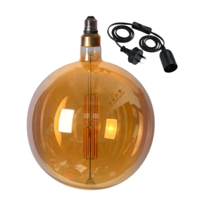 $199.99 • Buy Round Edison LED Light Globe & Power Cord Plug In 1.8m E27 18 Watt Bulb 40cm