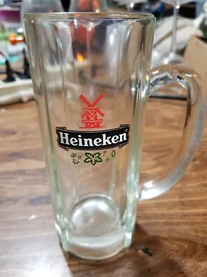Vintage Heavy Heineken 10 OZ Tall 6.5  Glass Beer MUG  • $17.98