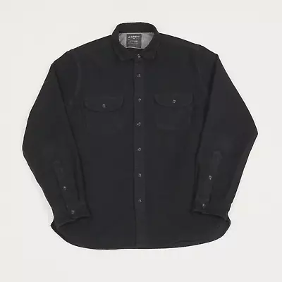 J Crew Workshirt Men Small Black Chamois Flannel Midweight Long Sleeve Button Up • $25