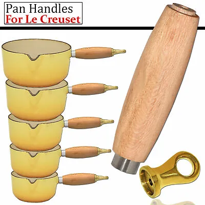 Le Creuset Replacement Wooden Pan Handle Stainless Steel Ferrule End Hook Option • £27.99