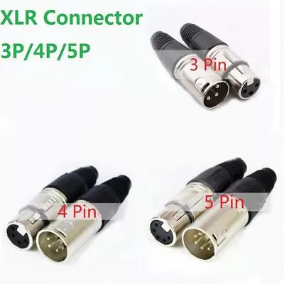 3P/4P/5P XLR Connector Canon Male/Female Microphone Audio Plug Socket  • $12.16