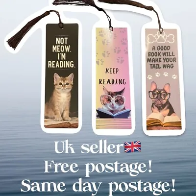 Bookmark For Books Animal Page Holder Dog Cat Puppy Marker Clip Slip Kids Kitten • £2.99