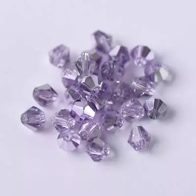 Wholesale 3mm/4mm/6mm Plated Bicone Faceted Crystal Glass Loose Spacer Beads Lot • $3.83