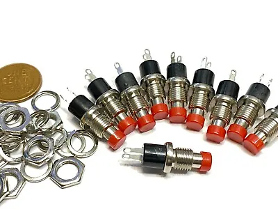 10 X Push Button Switch Momentary Spst 3a Normally Opened N/o Red Mini 7mm B10 • $12.07