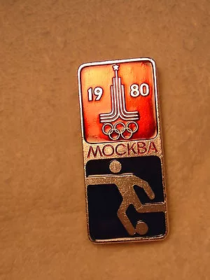 Olympic Soccer  Pin Badge Moscow Russia Summer Olympics 1980 Mockba  • $12.95