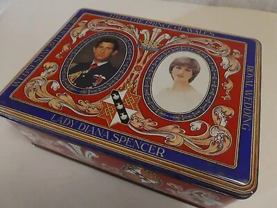 Royal Wedding 1981 Charles & Diana Biscuit Tin Crawford's Vintage Empty • £12