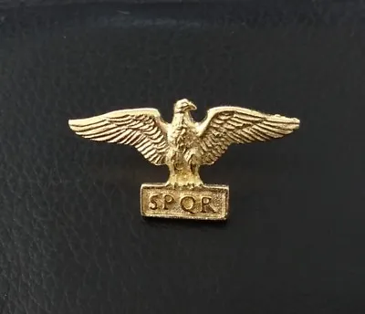 £6.99 • Buy Roman Eagle SPQR Stud-back Brooch In 22kt Gold On Fine Pewter