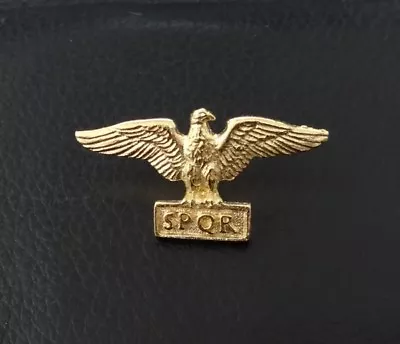 £6.99 • Buy Roman Eagle SPQR Stud-back Brooch In 22kt Gold On Fine Pewter