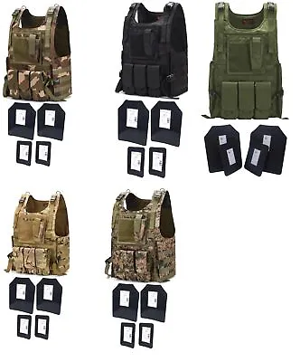 Tactical Scorpion Gear 4 Pc Level III+ / AR500 Body Armor Plates Bearcat Vest • $221.36