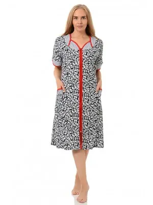 £33.84 • Buy Women's 100% Cotton Zip Front Robe / House Dress With Short Sleeve Size L