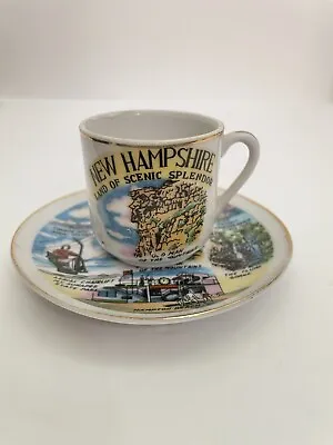 Vintage New Hampshire Tea Cup And Saucer Decorative Souvenir • $8.99