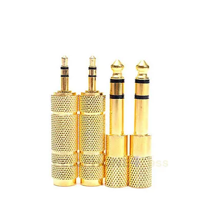 4 Pcs Set Adapter Gold-plated Plug Audio Mini Jack TRS 1/4 6.5 Mm To 1/8 Inch • $7.98