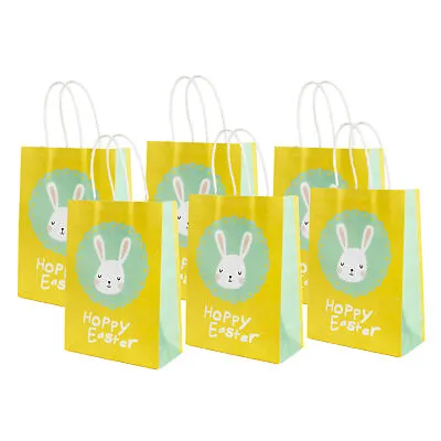 Easter Paper Party Bags X 6 Hoppy Easter Egg Hunt Bag Stocking Filler Loot Bags • £3.99