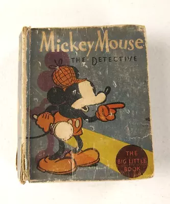 Mickey Mouse The Detective 1934 RARE Antique Big Little Book MISSING PAGES #1139 • $14.99