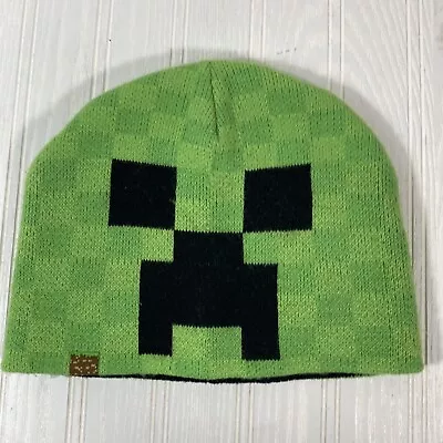 Minecraft Creeper Face Jinx Green Beanie Hat Winter Cap Acrylic Mojang Gamer • $4.99