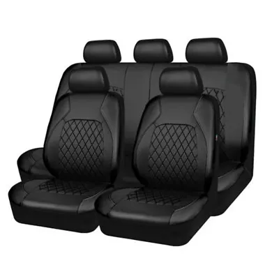 9Pc Front Rear Car Seat Covers Full Set Leather Protector Waterproof Accessories • $67.06