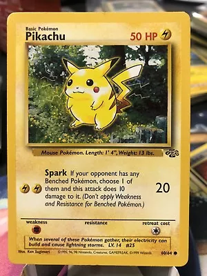 $3.20 • Buy Pikachu 60/64 - Non Holo- Rare Vintage 1999 WotC English Jungle Set Pokemon Card