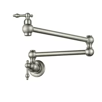 Pot Filler 2 Joint Folding Swing Arm Kitchen Faucet Wall Mount Brushed Nickel • $43