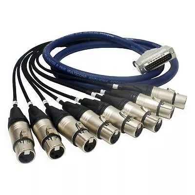 25 Pin D Sub To Female XLR Cable. Serial Db-25 Van Damme Multicore Snake Lead • £121.64