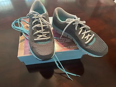 NEW IN BOX Skechers Shape Up Sneakers Womens Sz 9 Gray Teal Fitness Shoes 12470 • $29.99