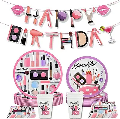 £24.99 • Buy Makeup Birthday Party Supplies Spa Birthday Supplies Spa Party Plates Salon Part