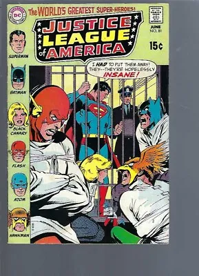 Justice League Of America 81 - 1960 Series -  Silver Age Dc Comics • $27