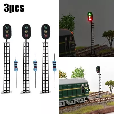 £7.09 • Buy 3X 00 Model Railway 3 Aspect Light Signal 3/12 VOLT DC OO GAUGE Pre Wired