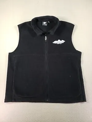 White Bear Clothing Co. Jacket Mens Medium Black Fleece Sleeveless Full Zip Vest • $17.95