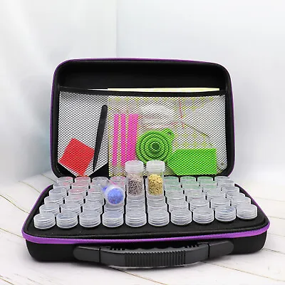 $36.66 • Buy 60 Slots Bottles Diamond Painting Storage Case Art Nail Box Container Hand Bag 