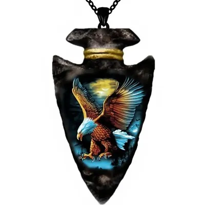 Flying Eagle Animal Geometric Triangle Necklace Pendant Punk Hip Hop Gift Men • $10.98