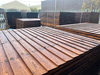£43 • Buy Pressure Treated Brown Feather Edge Fence Panels 6x2 6x3 6x4 6x5 6x6 8x6