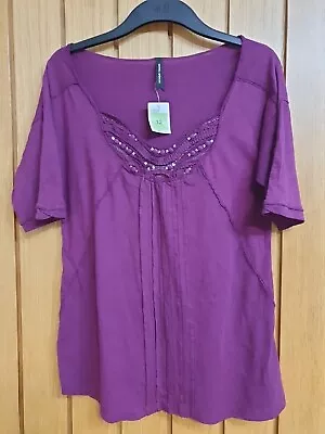 Marks & Spencer M&S  Purple Berry Top Blouse Size 12 14. Bnwt • £7