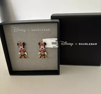 Disney X Baublebar Minnie Mouse Earrings SPARKLY Rhinestone Dangling NEW • £24.99