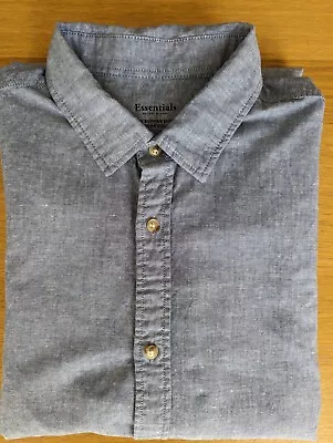 Jack & Jones Essential Summer Holiday Linen Blend Long Sleeve Shirt Blue (xl) • £4.90